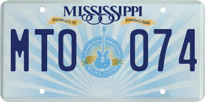 MS license plate MTO074