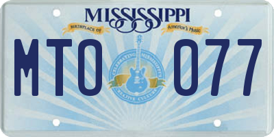 MS license plate MTO077