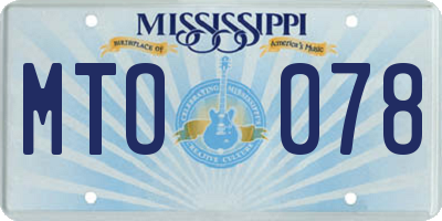 MS license plate MTO078