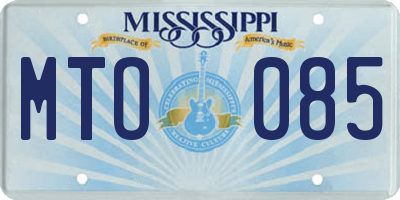MS license plate MTO085