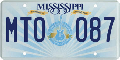 MS license plate MTO087