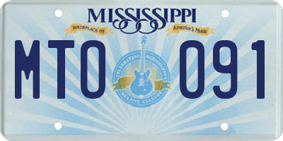 MS license plate MTO091