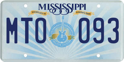 MS license plate MTO093