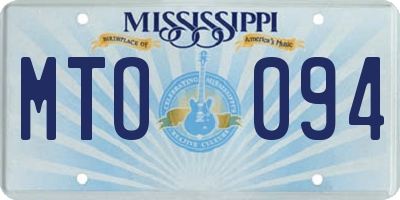 MS license plate MTO094