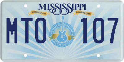 MS license plate MTO107
