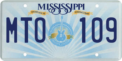 MS license plate MTO109