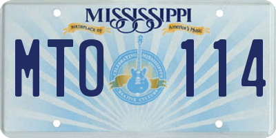 MS license plate MTO114