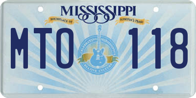 MS license plate MTO118