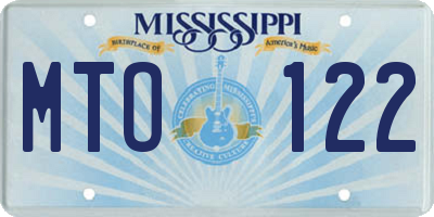 MS license plate MTO122