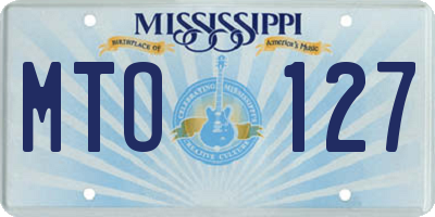 MS license plate MTO127
