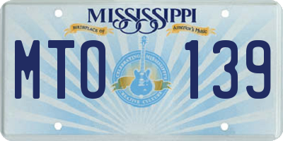MS license plate MTO139