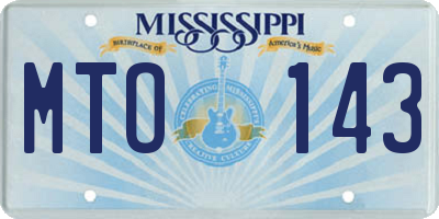 MS license plate MTO143
