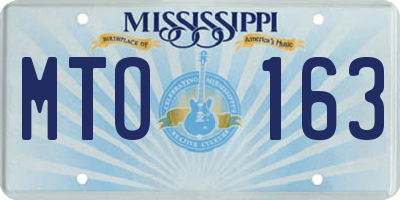 MS license plate MTO163