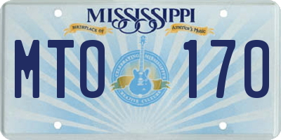 MS license plate MTO170