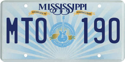 MS license plate MTO190