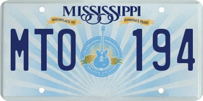 MS license plate MTO194