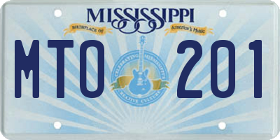 MS license plate MTO201