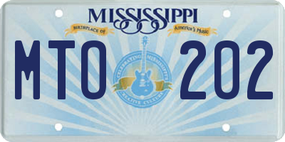 MS license plate MTO202