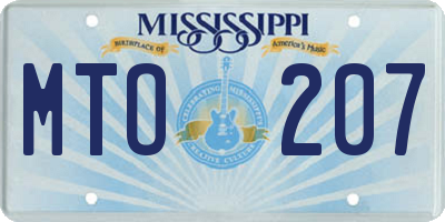 MS license plate MTO207