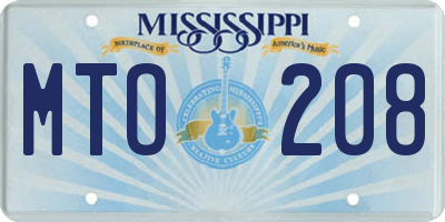 MS license plate MTO208