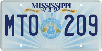 MS license plate MTO209