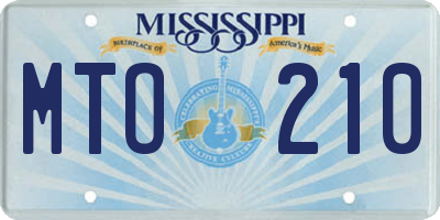 MS license plate MTO210