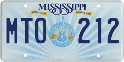 MS license plate MTO212
