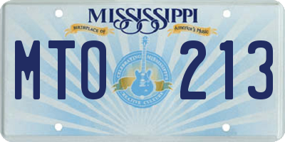 MS license plate MTO213