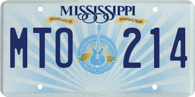 MS license plate MTO214