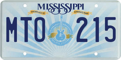 MS license plate MTO215