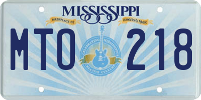 MS license plate MTO218