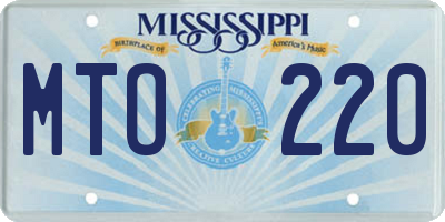 MS license plate MTO220