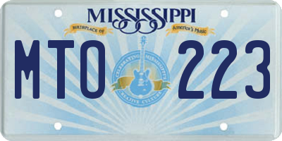 MS license plate MTO223