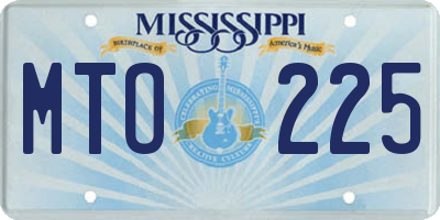 MS license plate MTO225