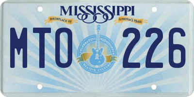 MS license plate MTO226