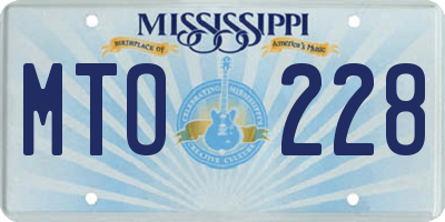 MS license plate MTO228