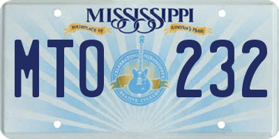 MS license plate MTO232