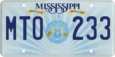 MS license plate MTO233