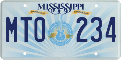 MS license plate MTO234