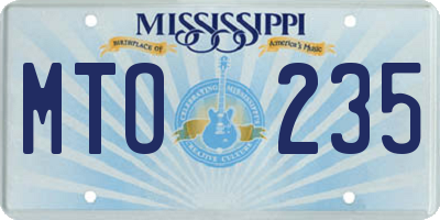 MS license plate MTO235