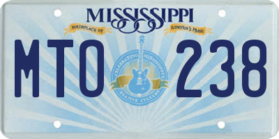 MS license plate MTO238