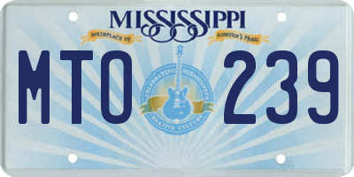 MS license plate MTO239