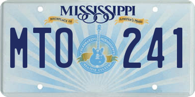 MS license plate MTO241