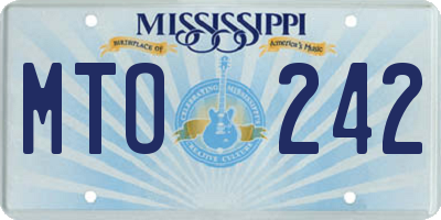 MS license plate MTO242