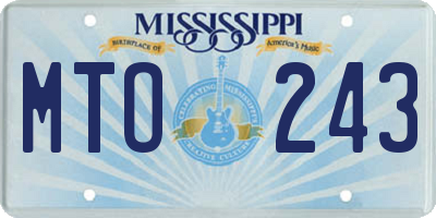 MS license plate MTO243