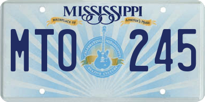 MS license plate MTO245