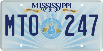 MS license plate MTO247