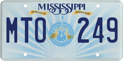 MS license plate MTO249