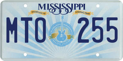 MS license plate MTO255