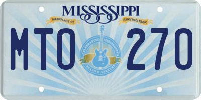 MS license plate MTO270